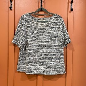 Loft tweed short sleeve blouse
